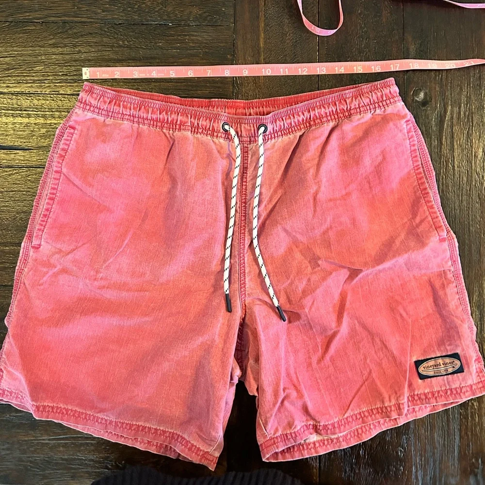 Vineyard Vines Island Trunks- Dusty Coral Red Pull-On 7in Shorts